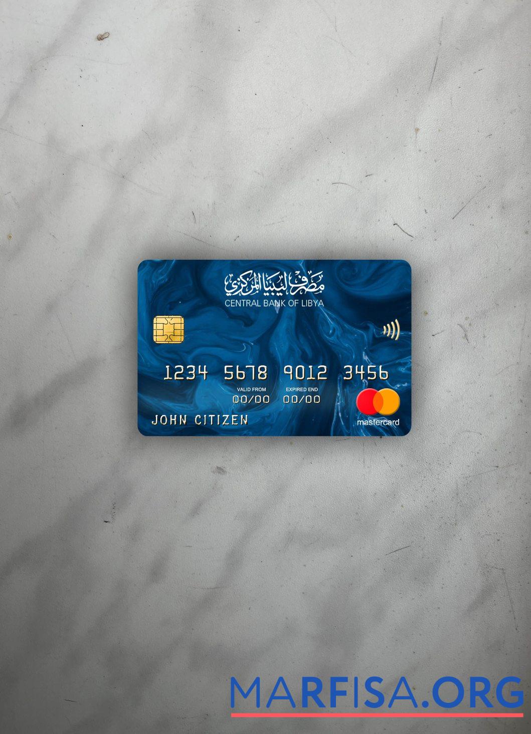 Downloadable Libya Central bank mastercard photolook front template